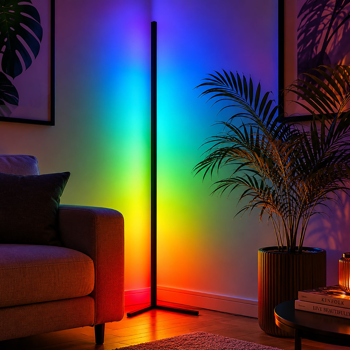 Smart Magic RGB LED Corner Floor Lamp Colour Changing Ambient Light