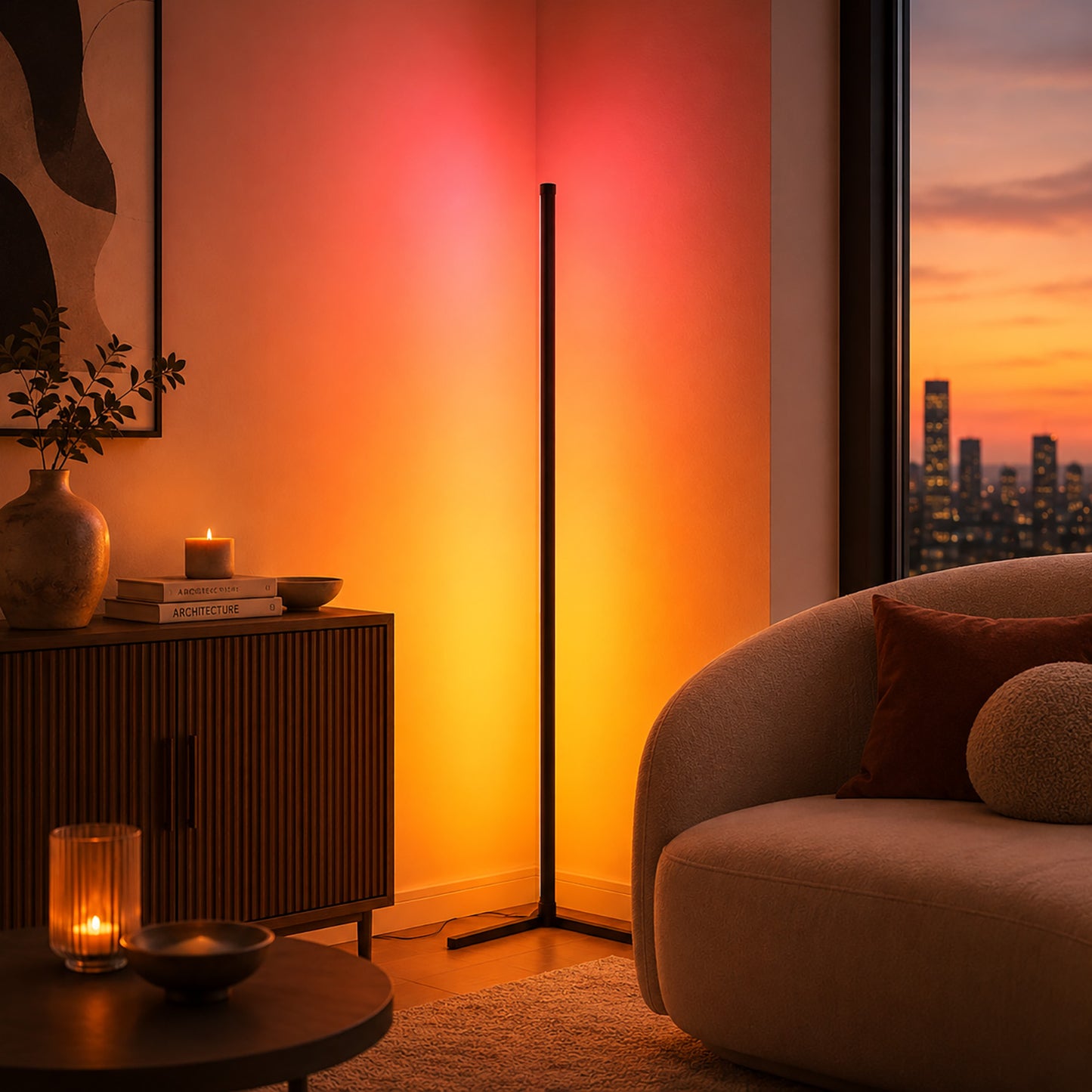 Smart Magic RGB LED Corner Floor Lamp Colour Changing Ambient Light