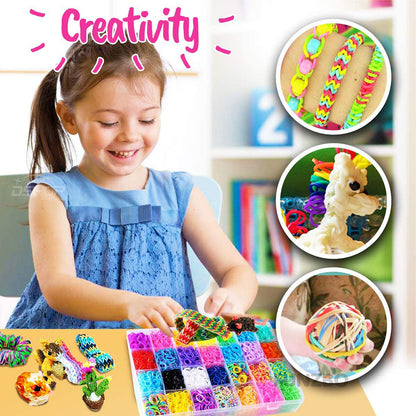 1500 PC Rainbow Loom Rubber Bands and 32-Grid Accessories Kit DIY Crafts