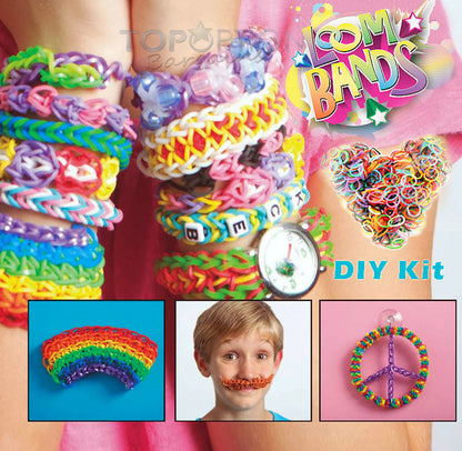 1500 PC Rainbow Loom Rubber Bands and 32-Grid Accessories Kit DIY Crafts