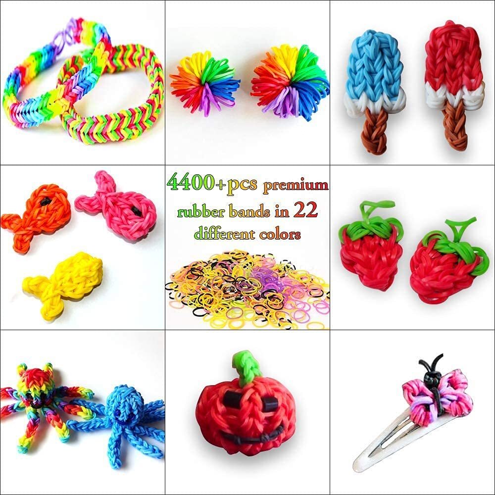 4400 PC Rainbow Loom Rubber Bands and Accessories Large Kit DIY Crafts