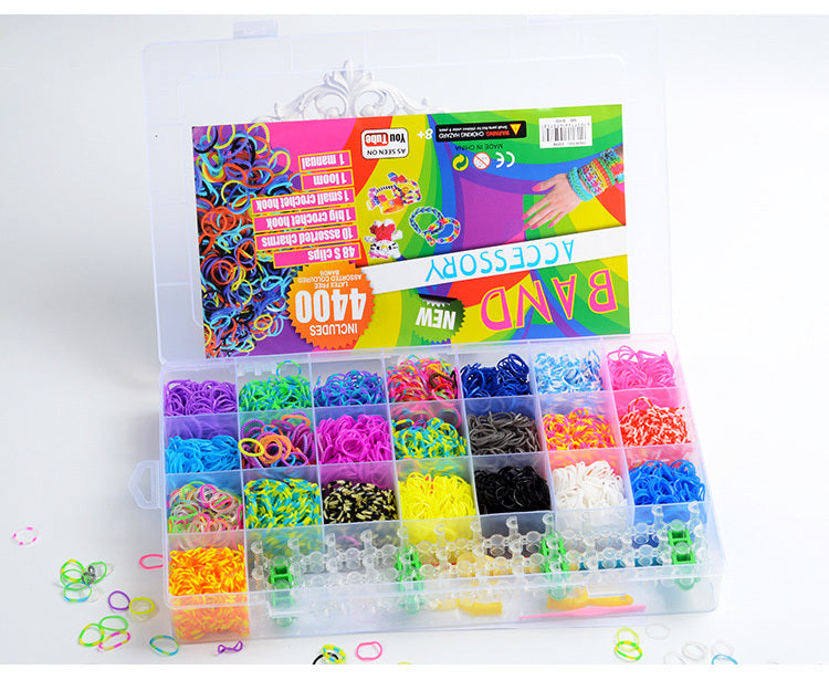 4400 PC Rainbow Loom Rubber Bands and Accessories Large Kit DIY Crafts