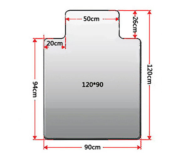 Clear PVC Protective Chair Mat Home Office Room Carpet Floor Protector (Large 120cm, 15mm)