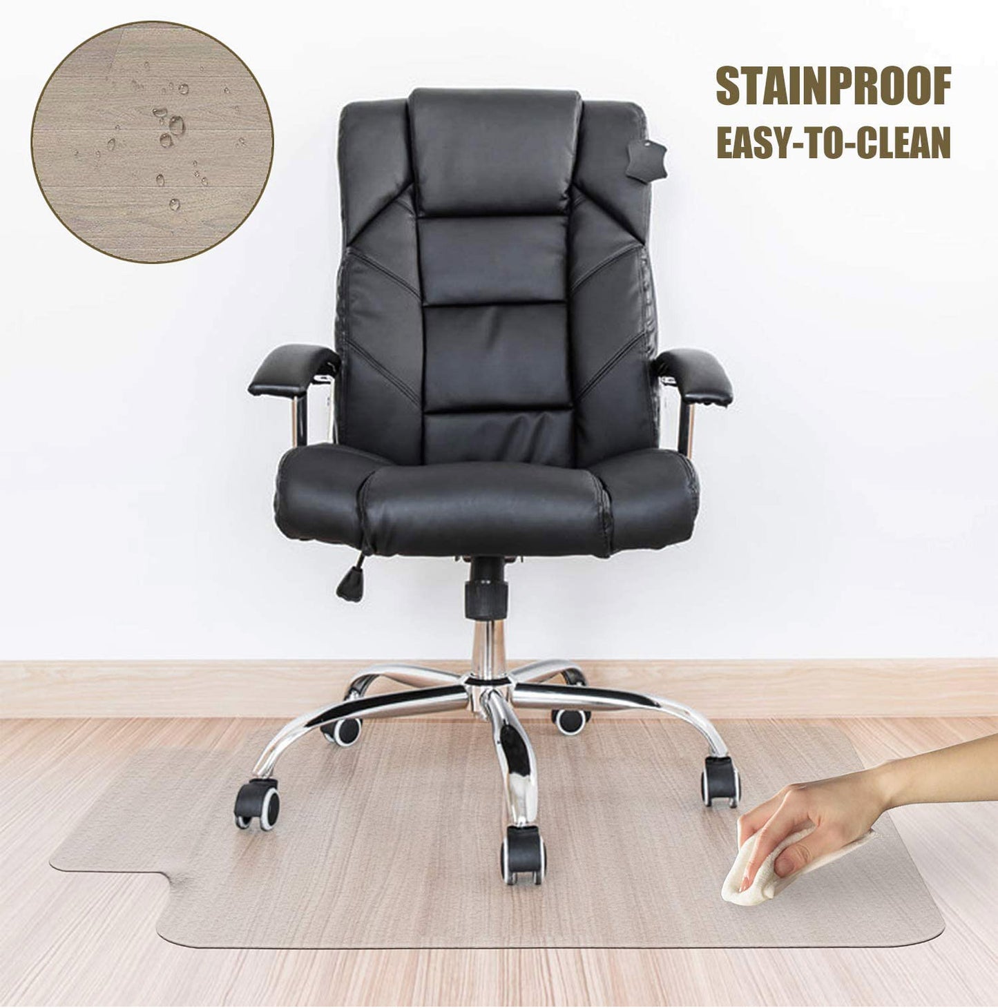 Clear PVC Protective Chair Mat Home Office Room Carpet Floor Protector (Large 120cm, 15mm)