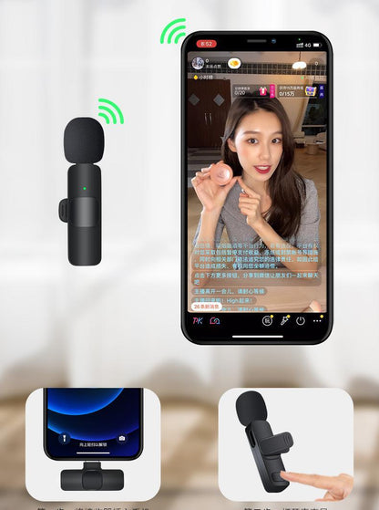 Professional 2-Piece Set Wireless Lavalier Microphones for Smartphones