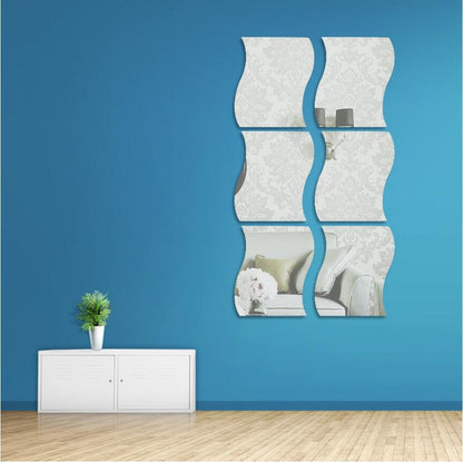 6PCS Mirror Surface Wall Stickers