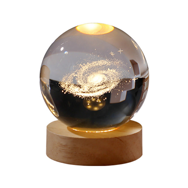 3D Galaxy Crystal Ball LED Night Light Lamp Milky Way Globe Glass Ornament