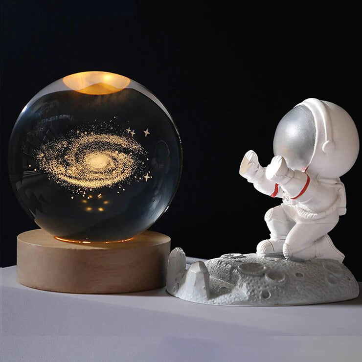 3D Galaxy Crystal Ball LED Night Light Lamp Milky Way Globe Glass Ornament