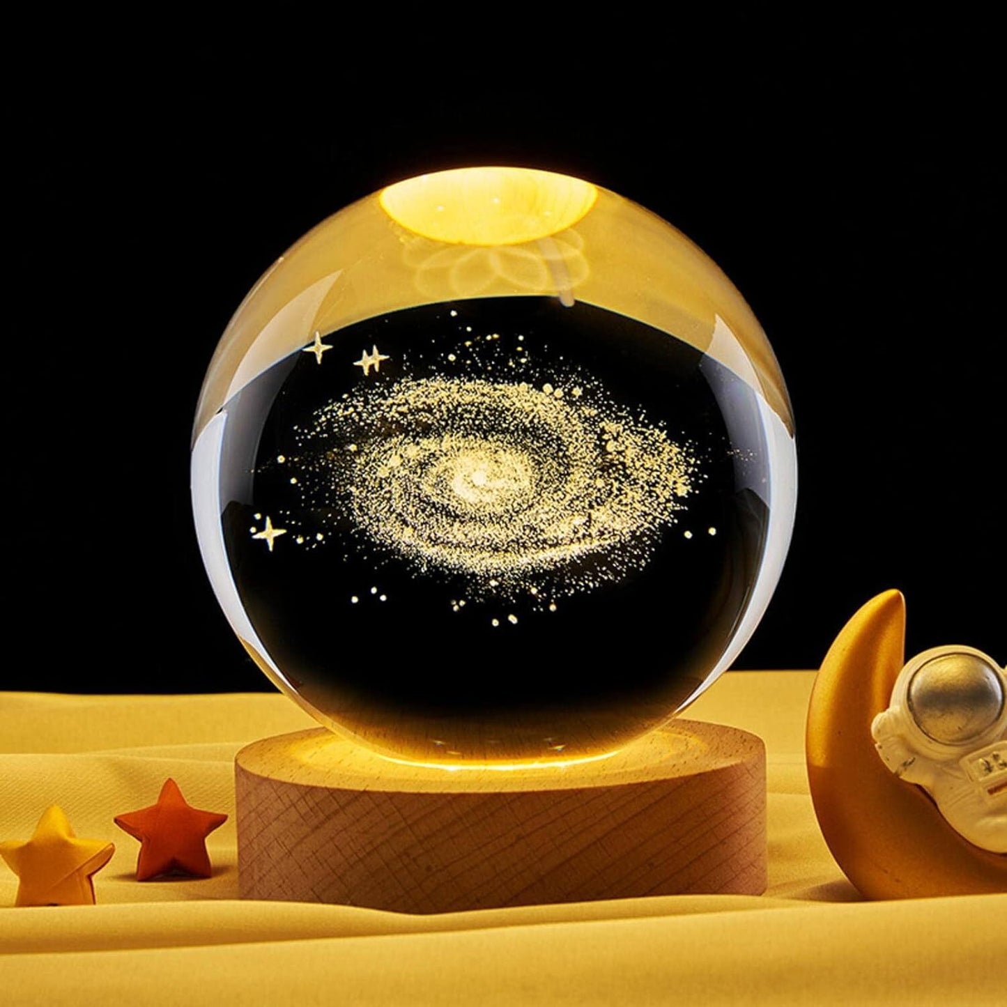 3D Galaxy Crystal Ball LED Night Light Lamp Milky Way Globe Glass Ornament