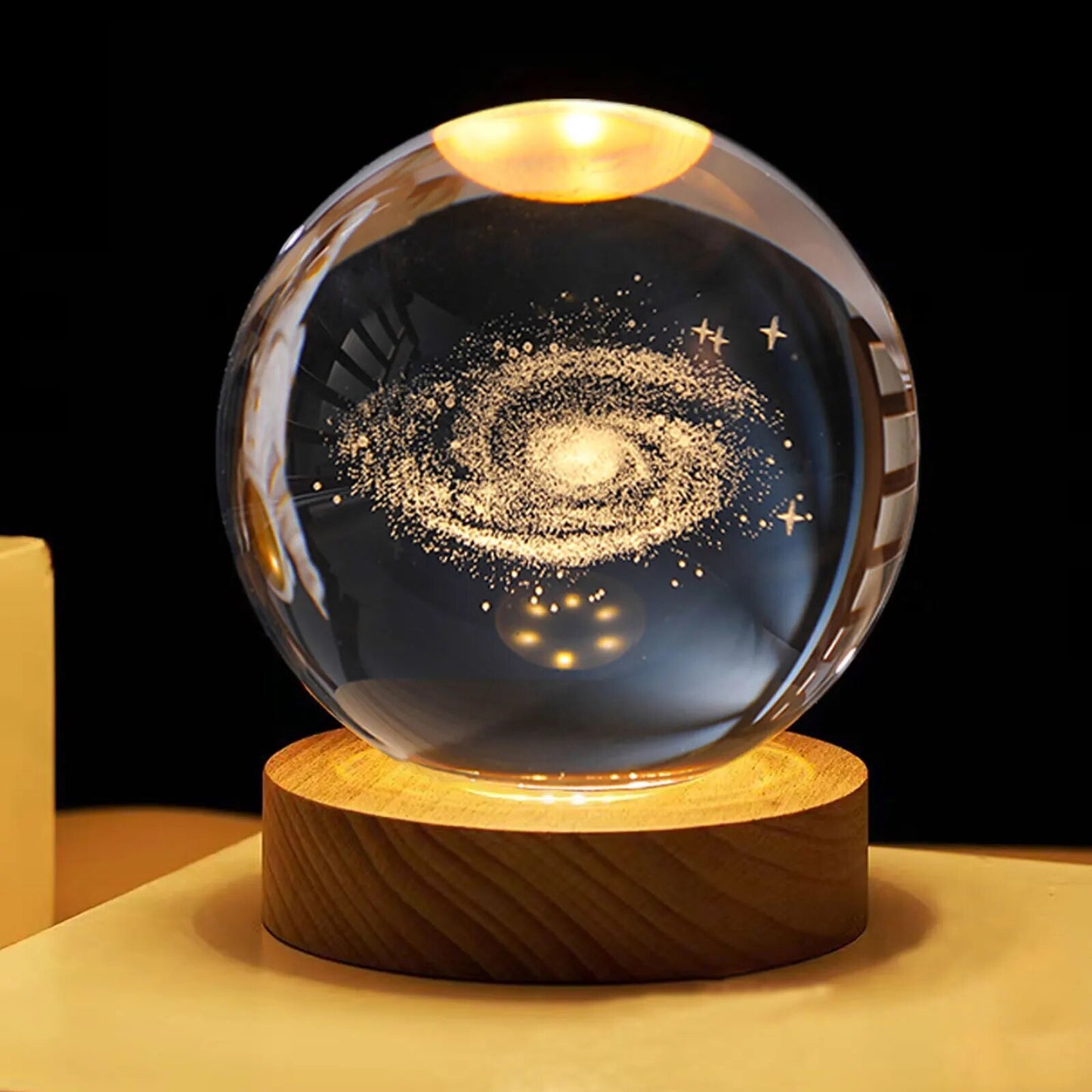 3D Galaxy Crystal Ball LED Night Light Lamp Milky Way Globe Glass Ornament