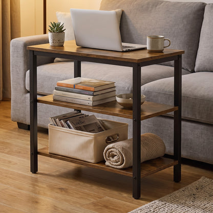 Rustic Industrial 3 Tier Storage Shelf Console Side End Table