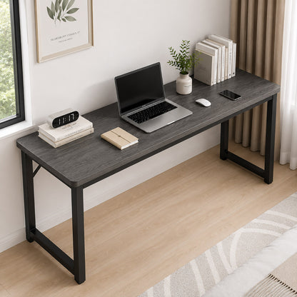 Profile Console Table Wood & Metal Narrow Desk (Driftwood)