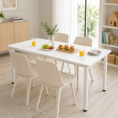 Heritage Industrial White Wood & Metal Dining Table 120cm