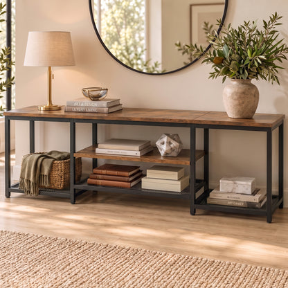 Soho Rustic TV Cabinet Stand Entertainment Unit with Storage Shelves