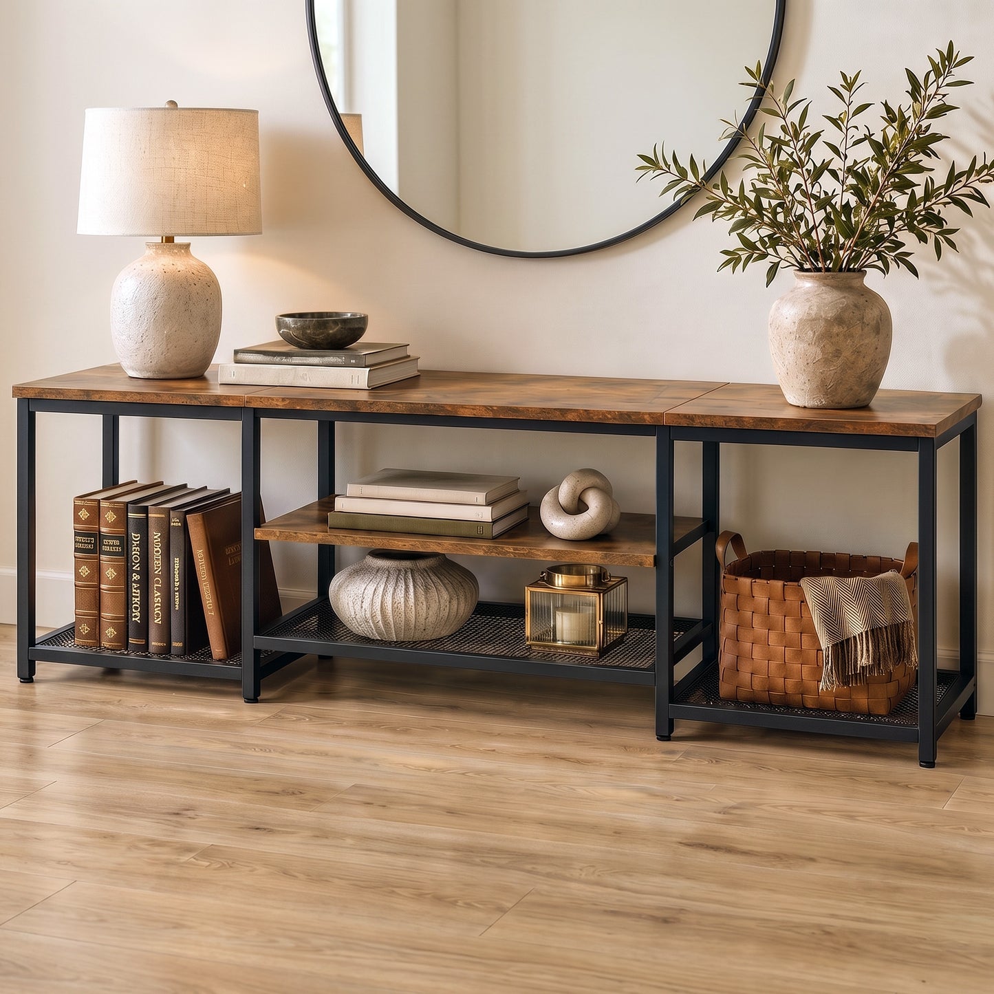 Soho Rustic TV Cabinet Stand Entertainment Unit with Storage Shelves