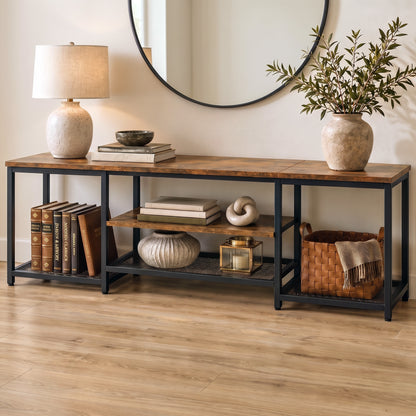 Soho Rustic TV Cabinet Stand Entertainment Unit with Storage Shelves