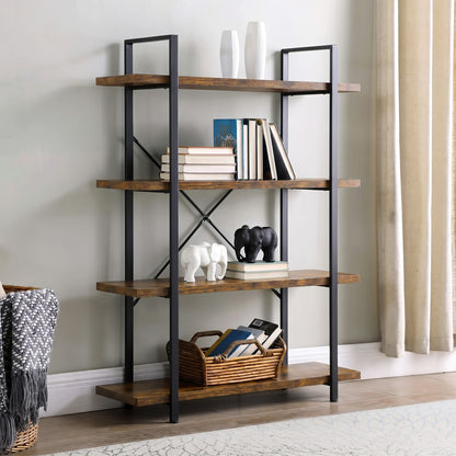 Envision Rustic 4-Tier Bookcase Storage Shelf Organizer