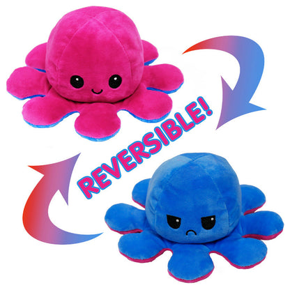 2 in 1 Reversible Cute Plush Octopus Toy Happy/Angry Plushie