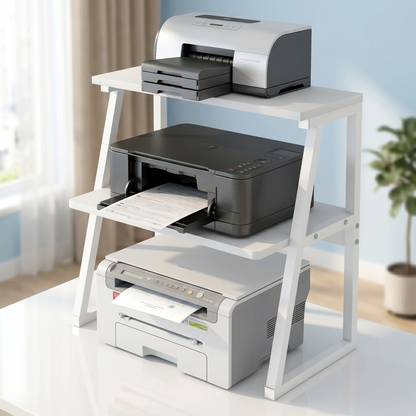 Cosmic 3-Tier Desk Hutch Storage Shelf Unit Office Organizer (White)