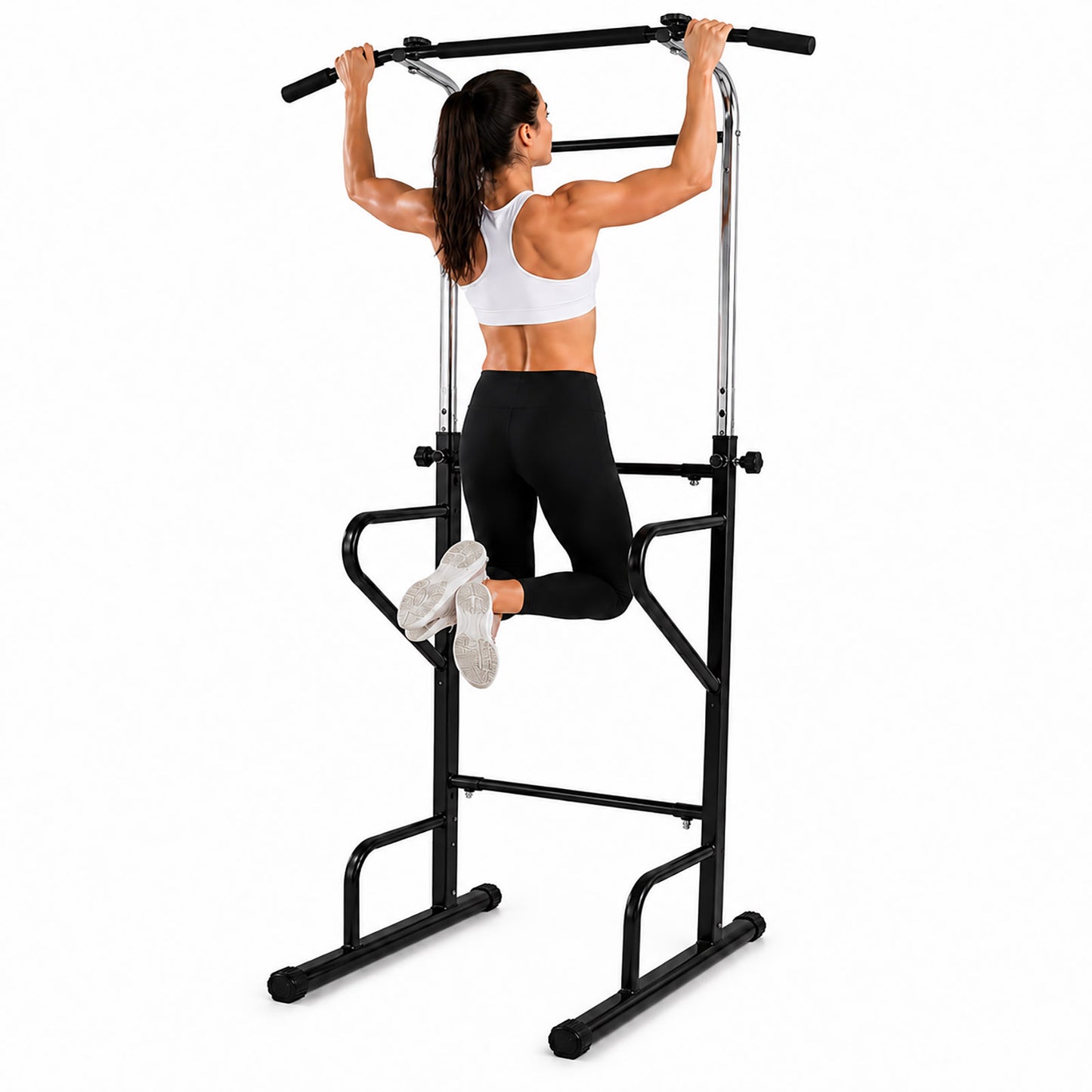 Power Tower Adjustable Pull Up Bar Dip Station Home Gym Fitness