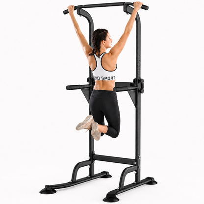 Power Tower Pull Up Bar Dip Station Adjustable Home Gym Fitness