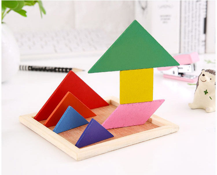 Classic Wooden Tangram Jigsaw Puzzle Educational Toy