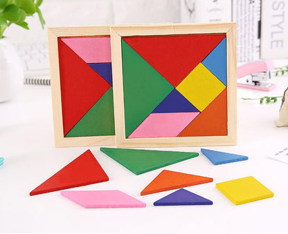 Classic Wooden Tangram Jigsaw Puzzle Educational Toy