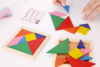 Classic Wooden Tangram Jigsaw Puzzle Educational Toy