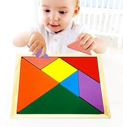 Classic Wooden Tangram Jigsaw Puzzle Educational Toy