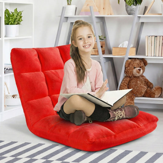 Varossa Versatile Adjustable Recliner Sofa Couch Yoga Chair (Large, Red)