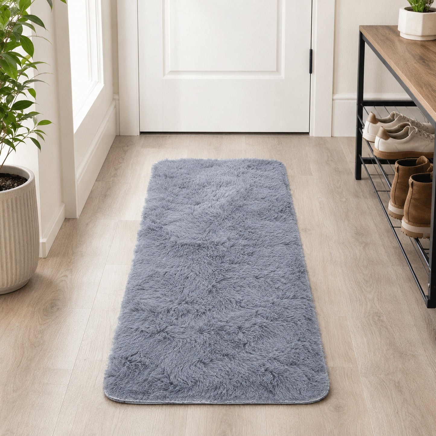 Soft Shag Rug Carpet Hallway Mat (Grey, 120 x 50 cm)