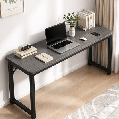 Profile Console Table Wood & Metal Narrow Desk (Driftwood)