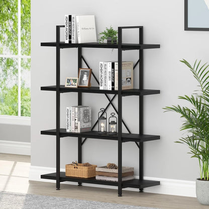 Envision 4-Tier Bookcase Storage Shelf Organizer (Black)