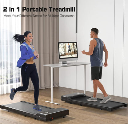 Pro Fitness 2 in 1 Portable Electric Treadmill Home Gym Walking Running Exercise Machine