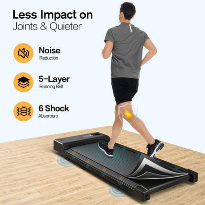 Pro Fitness 2 in 1 Portable Electric Treadmill Home Gym Walking Running Exercise Machine