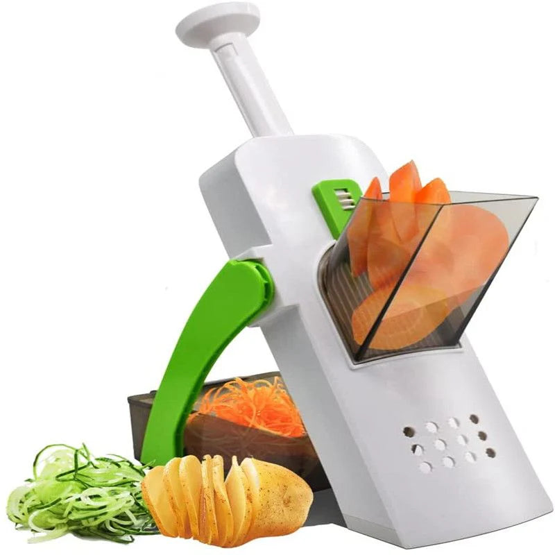 Safe Slice Mandoline Slicer Kitchen Chopper Food Processor Vegetable Dicer Cutter (Green)