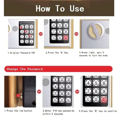 Anti-Theft Fireproof Digital Home Safe with Keypad and Key Lock