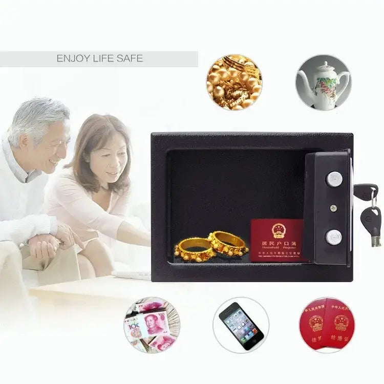 Anti-Theft Fireproof Digital Home Safe with Keypad and Key Lock