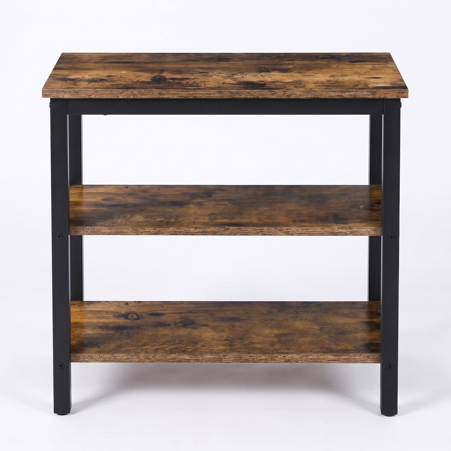 Rustic Industrial 3 Tier Storage Shelf Console Side End Table