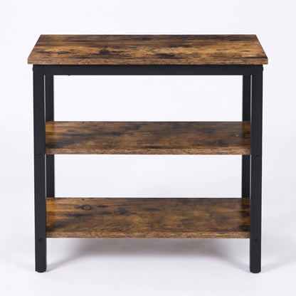 Rustic Industrial 3 Tier Storage Shelf Console Side End Table