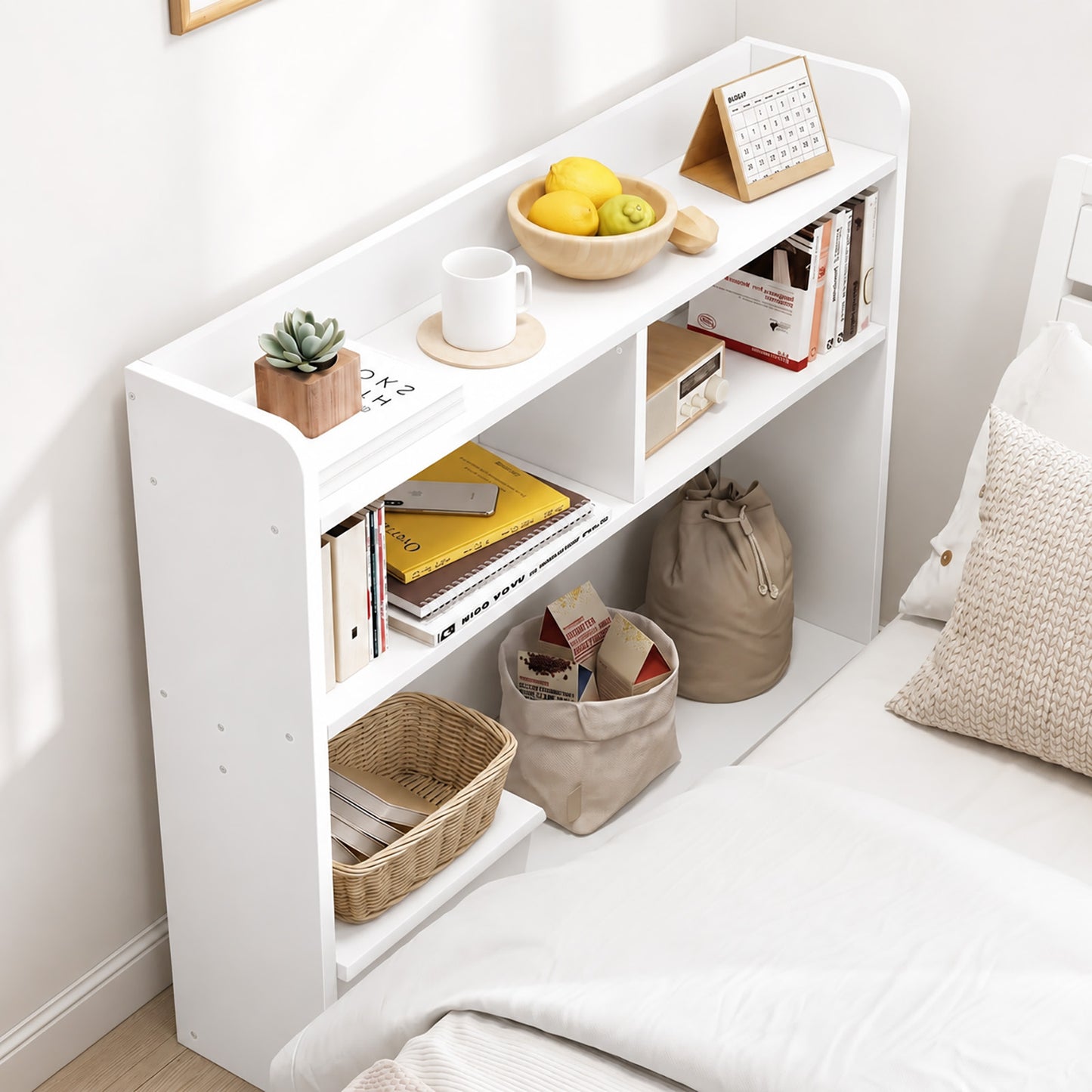 Ambassador Console Table Tall Narrow Bedside Table (White)