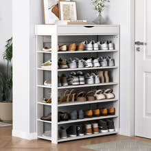 Fiesta 7 Tier Extra Spacious Wooden Shoe Rack Organizer Shelf Cabinet (White)