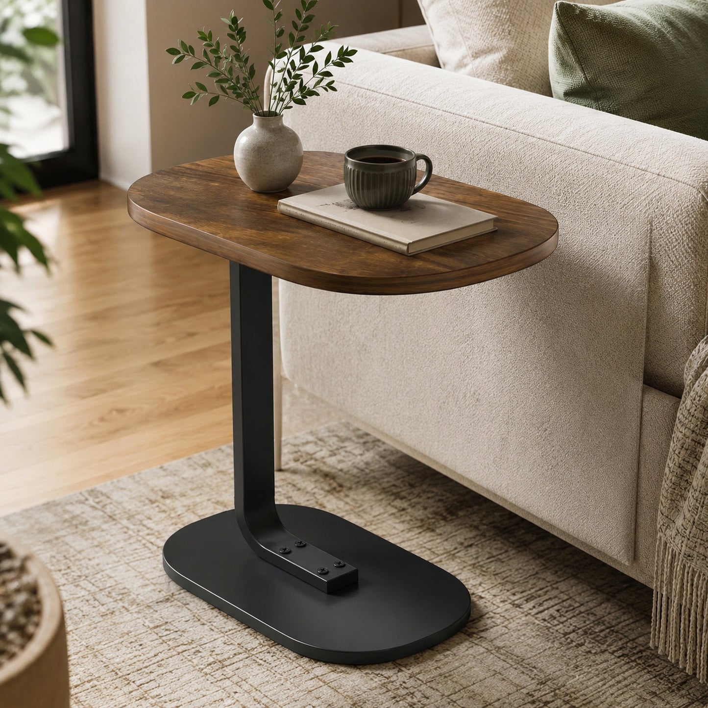 Cogency Rustic Sofa Bed Side Table Laptop Desk Accent Coffee Stand