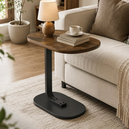 Cogency Rustic Sofa Bed Side Table Laptop Desk Accent Coffee Stand
