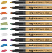 10 Colours Metal Markers Metallic Paint Pens DIY Art