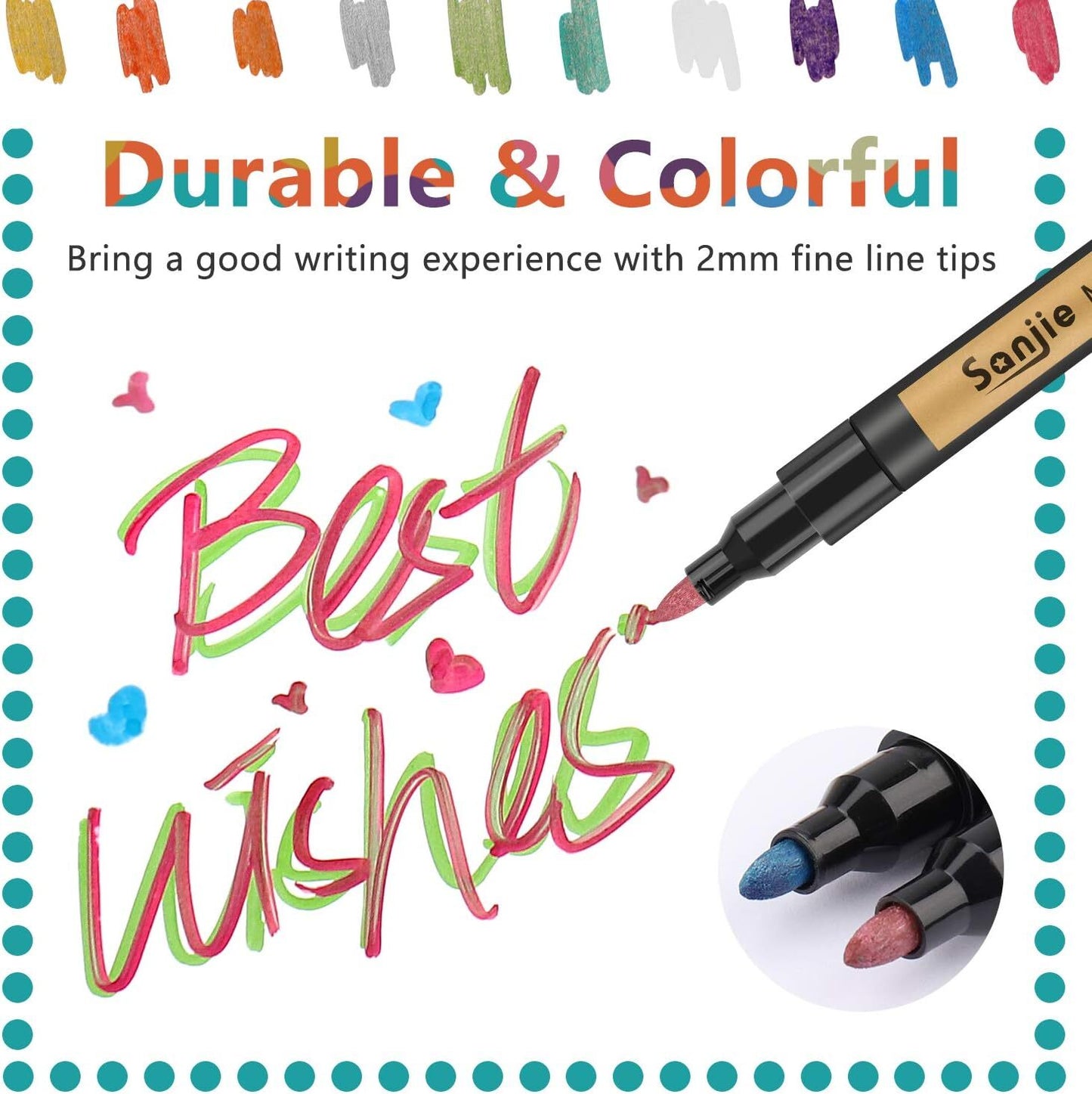 10 Colours Metal Markers Metallic Paint Pens DIY Art