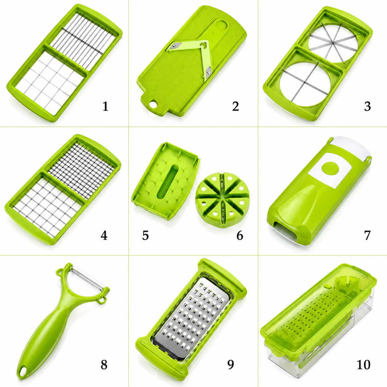 Vegetable Fruit Dicer Slicer Food Processor Cutter 12 Piece Set