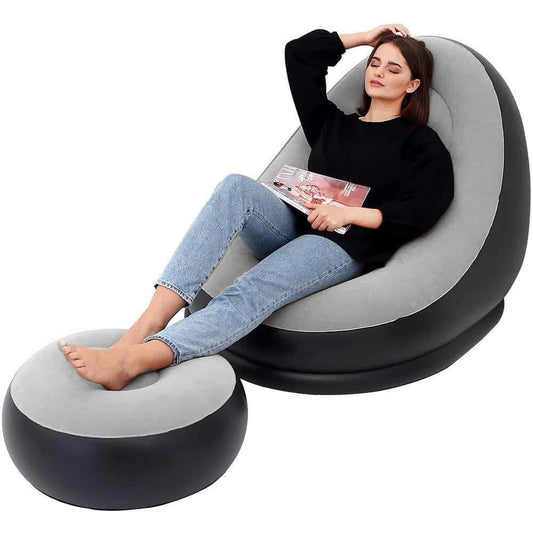 Luxury Comfort Air Sofa Inflatable Lounge Chair and Ottoman Set