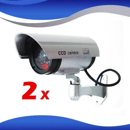 2 x Solar Powered IR Simulation Dummy Security Cameras