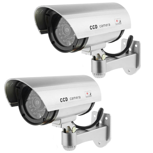 2 x Solar Powered IR Simulation Dummy Security Cameras